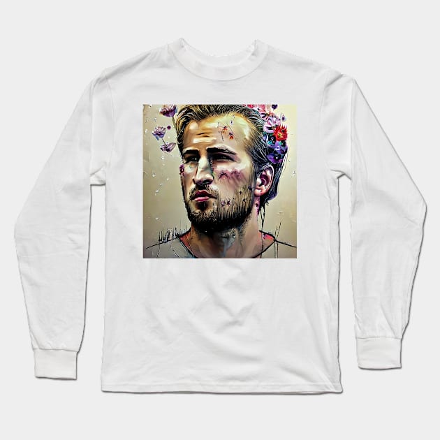 Face of Harry Kane Long Sleeve T-Shirt by bogfl